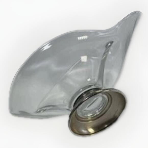 VTG Frank M Whiting Clear Glass Curved Candy Dish 925 Sterling Silver Base MCM - Picture 9 of 11